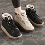 نیم بوت خزدار ضد آب کرم قهوه‌ای Waterproof Fur Lined Beige Brown Boots