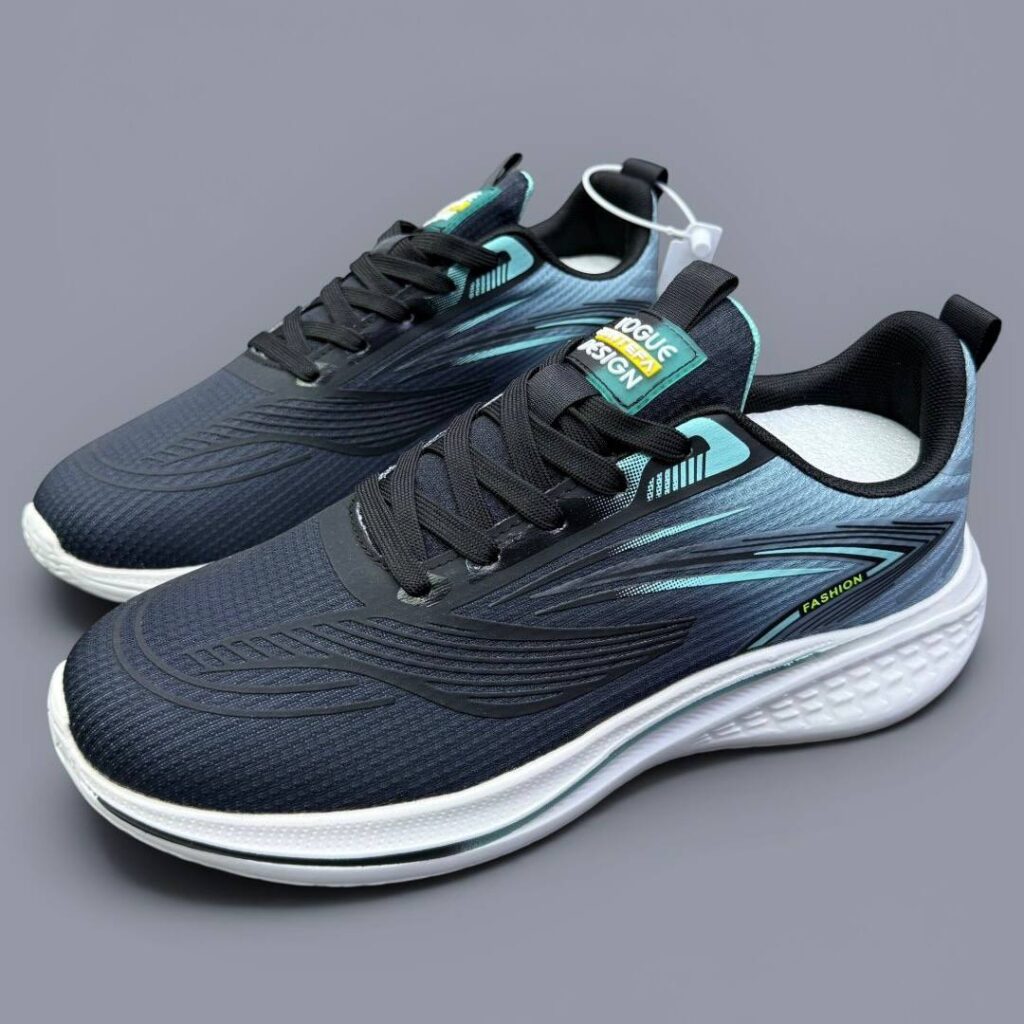 کتونی رانینگ مردانه اسپرت مشکی فیروزه‌ای Men's Black Turquoise Running Sneakers
