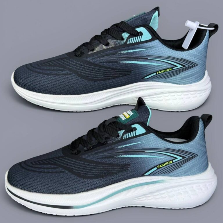 کتونی رانینگ مردانه اسپرت مشکی فیروزه‌ای Men's Black Turquoise Running Sneakers