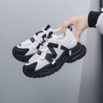 کتونی اسپرت لژدار طبی زنانه مافیایی مشکی سفید Women's Mafia Style Black White