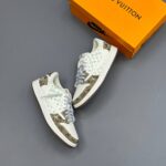 کفش نایک ایر جردن وان لو تراویس اسکات لویی ویتون سفید قهوه ای Nike Air Jordan 1 Low Travis Scott Louis Vuitton White Brown