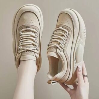 کتونی اسپرت لژدار ترند زنانه کرم Women's Trend Platform Cream Sneakers